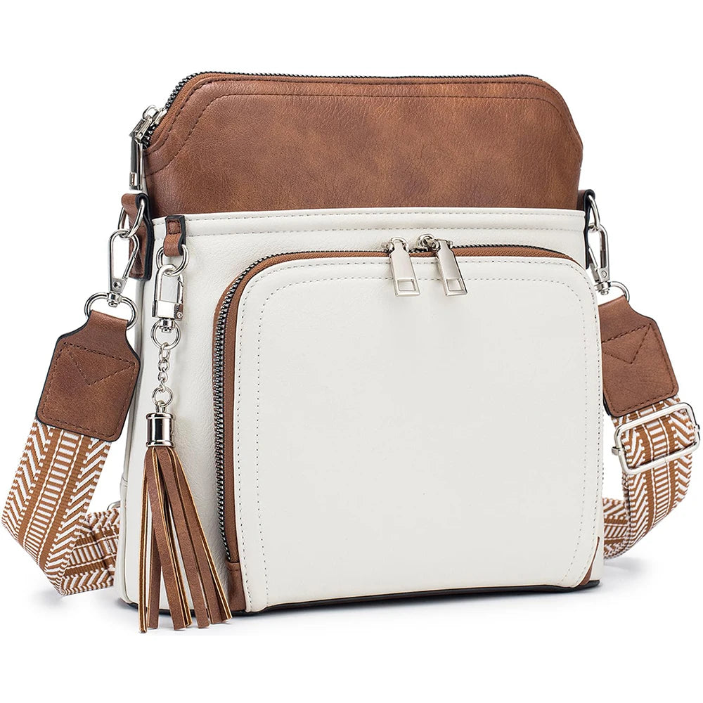 Damen-Umhängetasche · Multifunktional · Leder · Quaste · Leicht