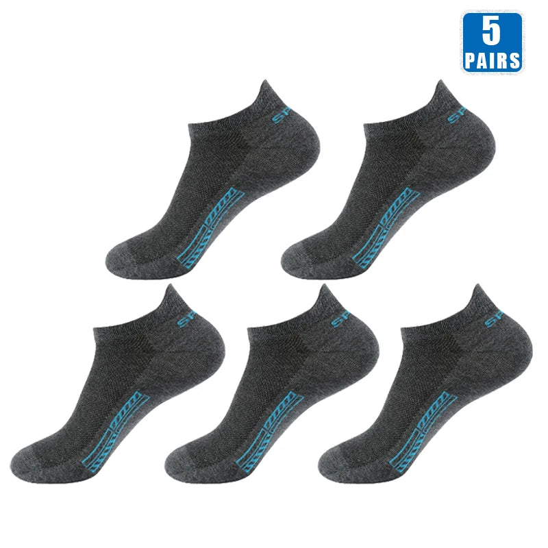 Herren Baumwollsocken 5er Pack Kurze Low Cut Sneaker Socken Atmungsaktiv