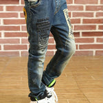 Kinder Jeans Unisex Röhrenjeans Elastischer Bund Weicher Denim Alltag