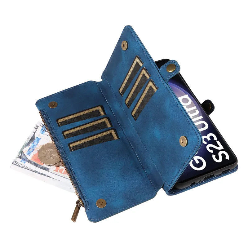 Brieftaschenhülle Galaxy Damen Magnetverschluss Staubdicht Kartenfach