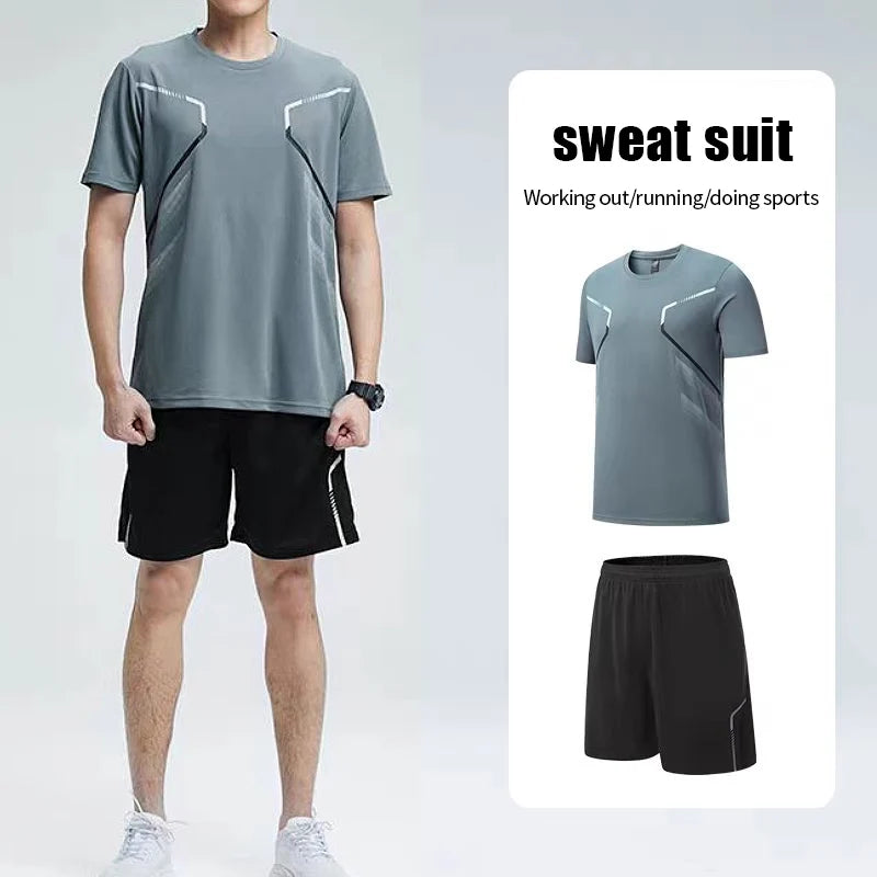 Jungen Sommer LaufSet Kurzarm T Shirt Und Shorts Schnelltrocknend Atmungsaktiv