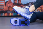 Kinder LED Rollschuh Turnschuhe Mit Rollen Leuchtende Sohlen USB Aufladung