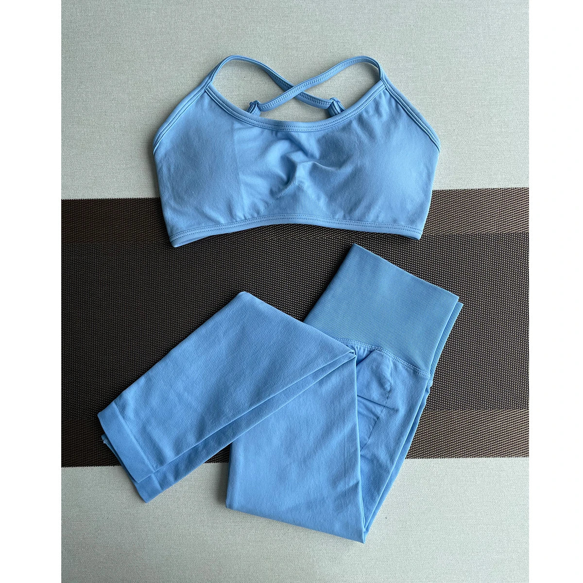 Damen Yoga Leggings Hoher Bund Nahtlos Atmungsaktiv Po Lift Gym Hose