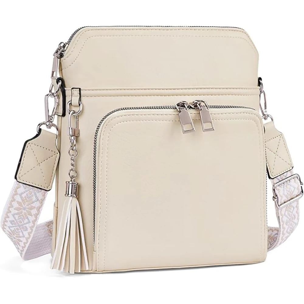 Damen-Umhängetasche · Multifunktional · Leder · Quaste · Leicht