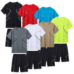 Jungen Sommer LaufSet Kurzarm T Shirt Und Shorts Schnelltrocknend Atmungsaktiv