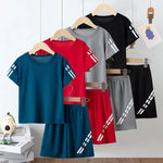 Jungen Sommer Sportshorts Set Lose Passform Schnelltrocknend