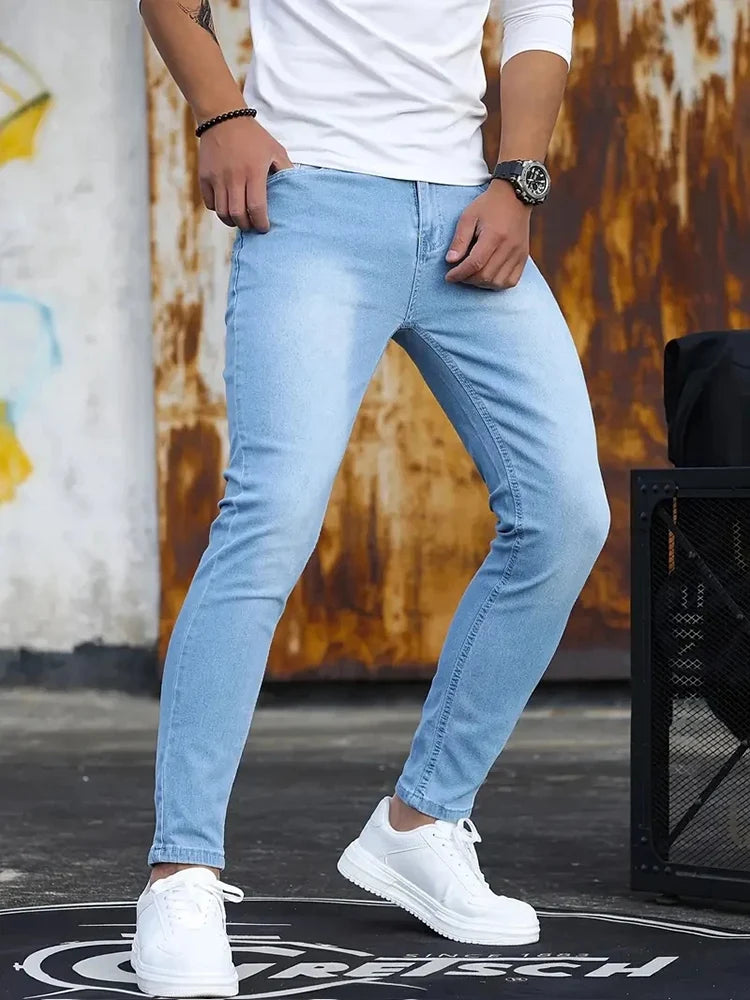 Slim-Fit-Jeans Herren Bequeme Denim Hose Street Style