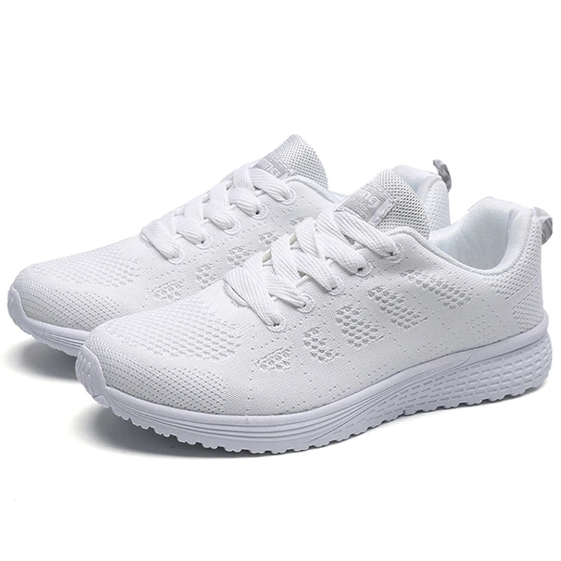 Damen Sneaker Weiss Klassik Sportschuhe Bequem Alltag Turnschuhe