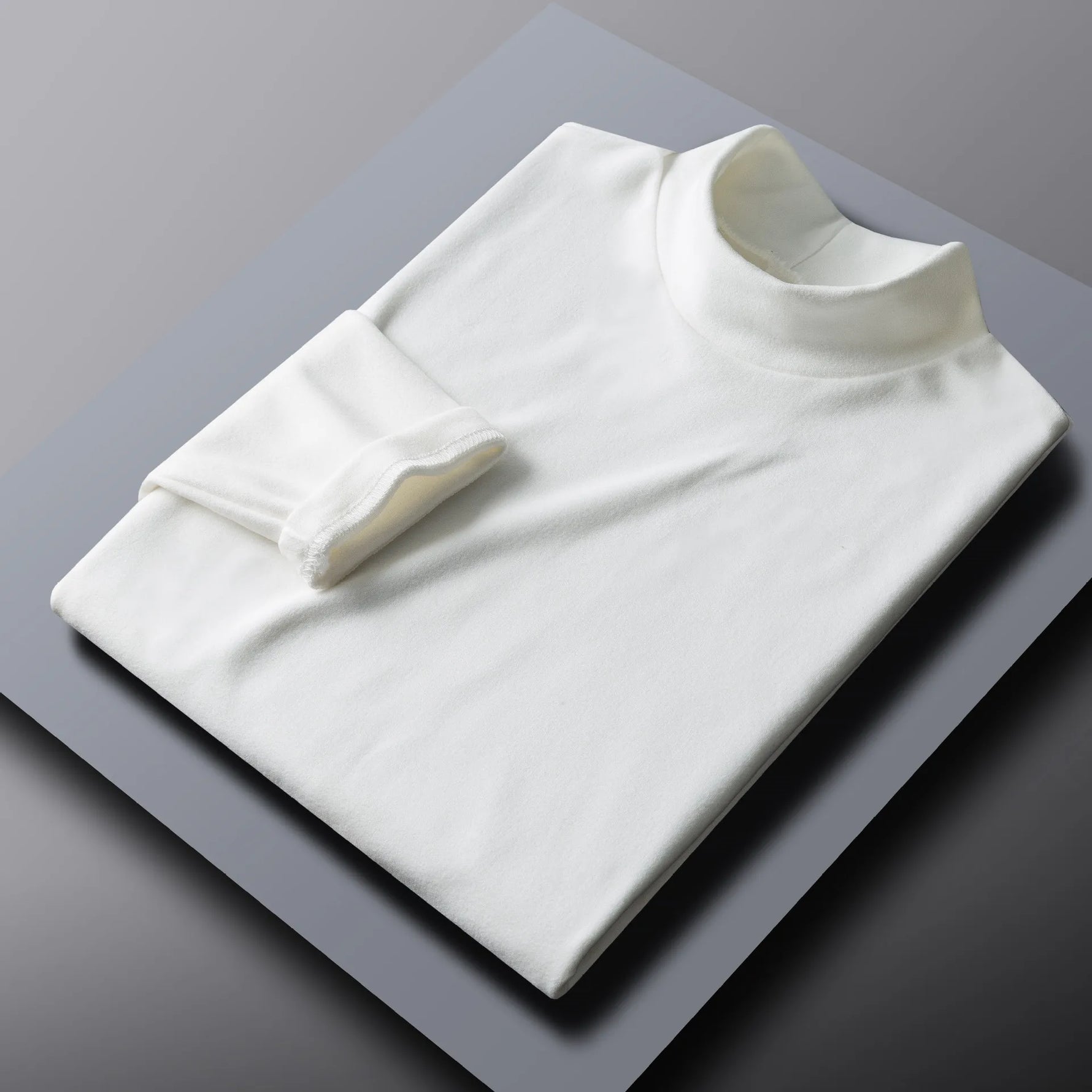 Rollkragen Langarm Einfarbiges Shirt Herren Slim Fit Stilvoll