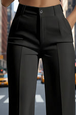 Damen Anzughose Tailliert Gerades Bein Twill Polyester Büro Elegant Pflegeleicht