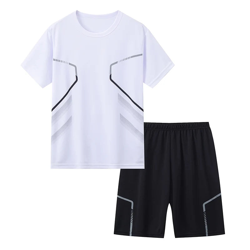 Jungen Sommer LaufSet Kurzarm T Shirt Und Shorts Schnelltrocknend Atmungsaktiv