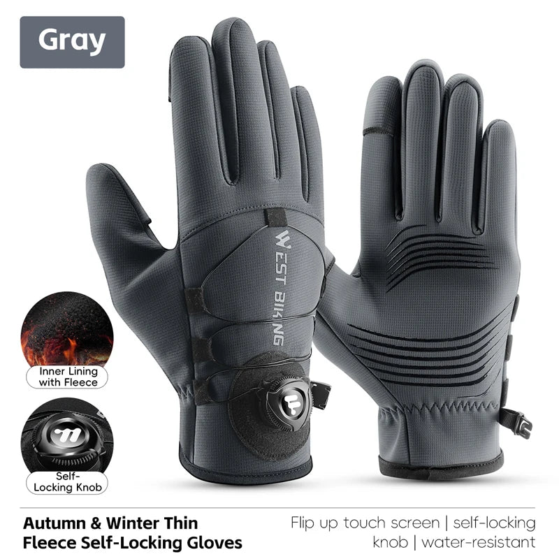 Winter Thermo Fahrradhandschuhe Herren Wasserabweisend Warm Touchscreen