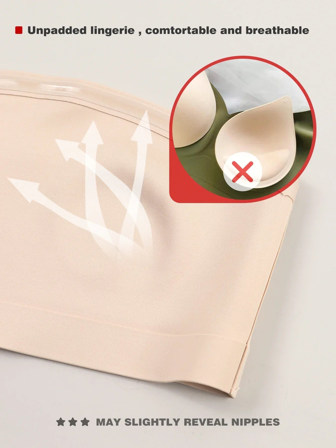 Damen Bandeau Top Frontverschluss Trägerlos Nahtlos Bequem