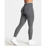 Damen Nahtlose Gym Hose Hohe Taille Weiss Rand Für Yoga Und Laufen