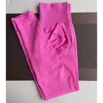 Damen Yoga Leggings Hoher Bund Nahtlos Atmungsaktiv Po Lift Gym Hose