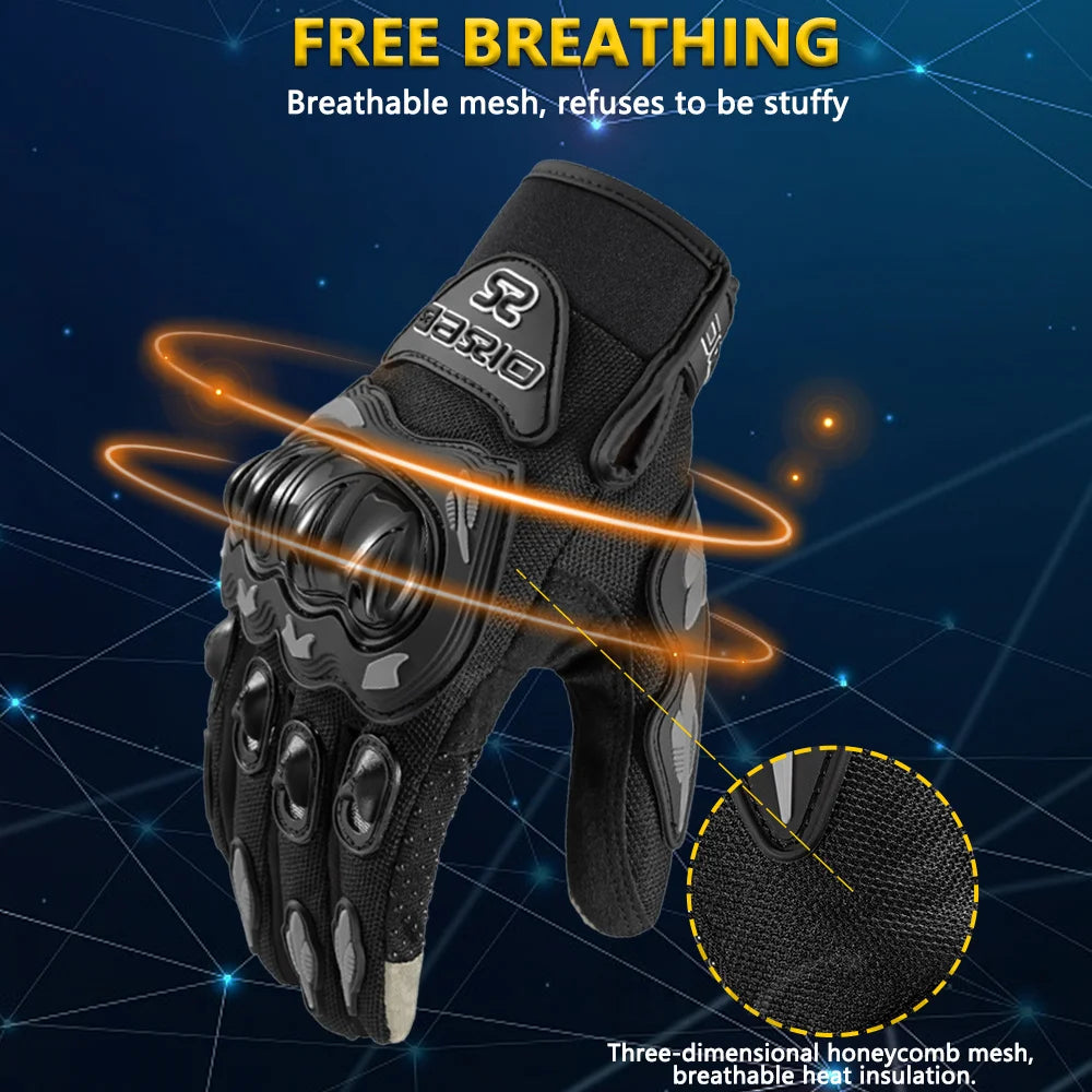 Sommer Vollfinger Motorrad Handschuhe Unisex Atmungsaktiv Touchscreen Rutschfest