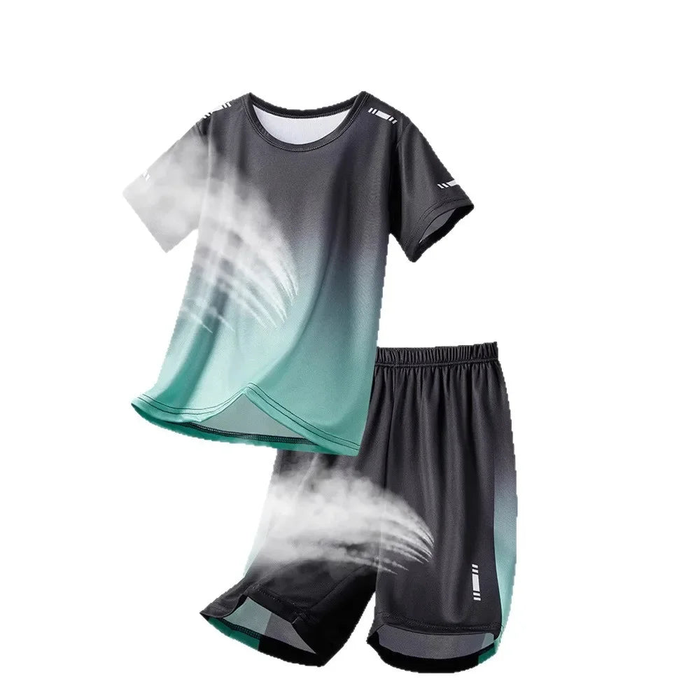 Schnell Trocknender Kurzarm-Sportanzug Kinder Kinetische Passform