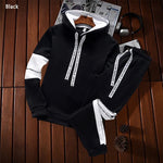 Herren Trainingsanzug Set Smart Casual Hoodie Und Jogginghose Schwarz Weiss