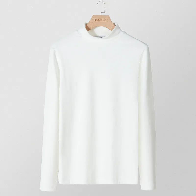 Rollkragen Langarm Einfarbiges Shirt Herren Slim Fit Stilvoll