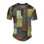 Sommer T Shirt Herren 3D Atmungsaktives Kurzarm Waffel Struktur Vintage