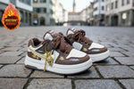 Warme Kinder Winter Sneaker Unisex Aus PU Leder Gefüttert Mit Rutschfester Sohle