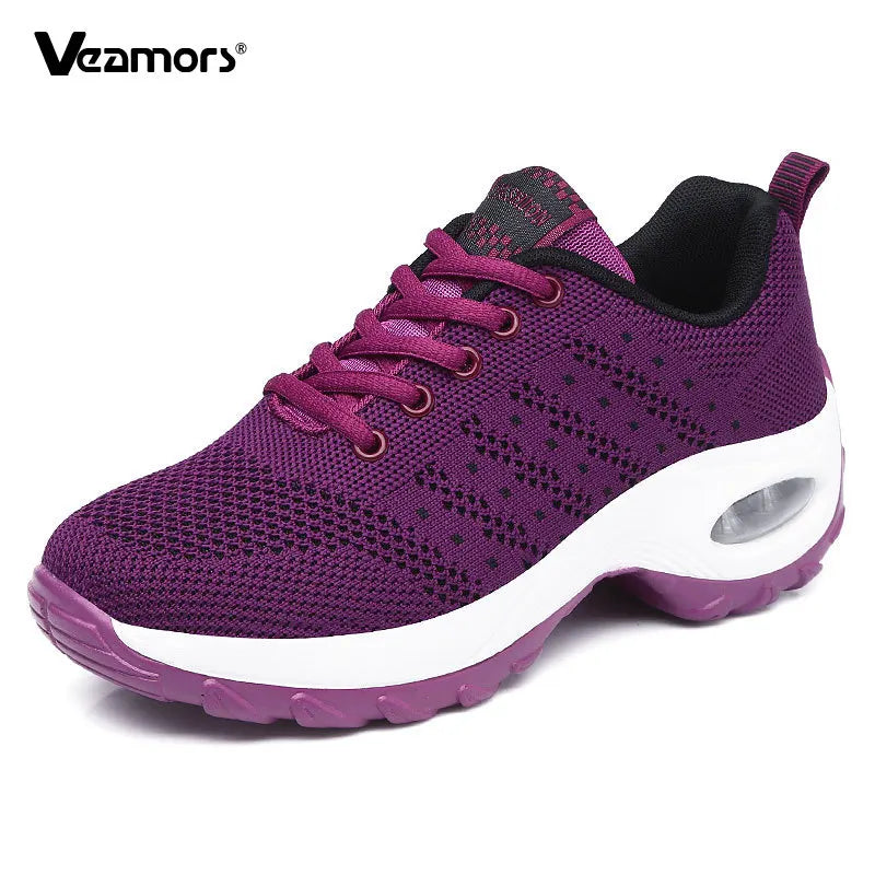 Damen Laufschuhe Mesh Atmungsaktiv Air Kissen Leicht Sportschuhe