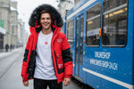 Herren Winter Fleece Sportjacke Mit Kunstpelz Kapuze Atmungsaktiv