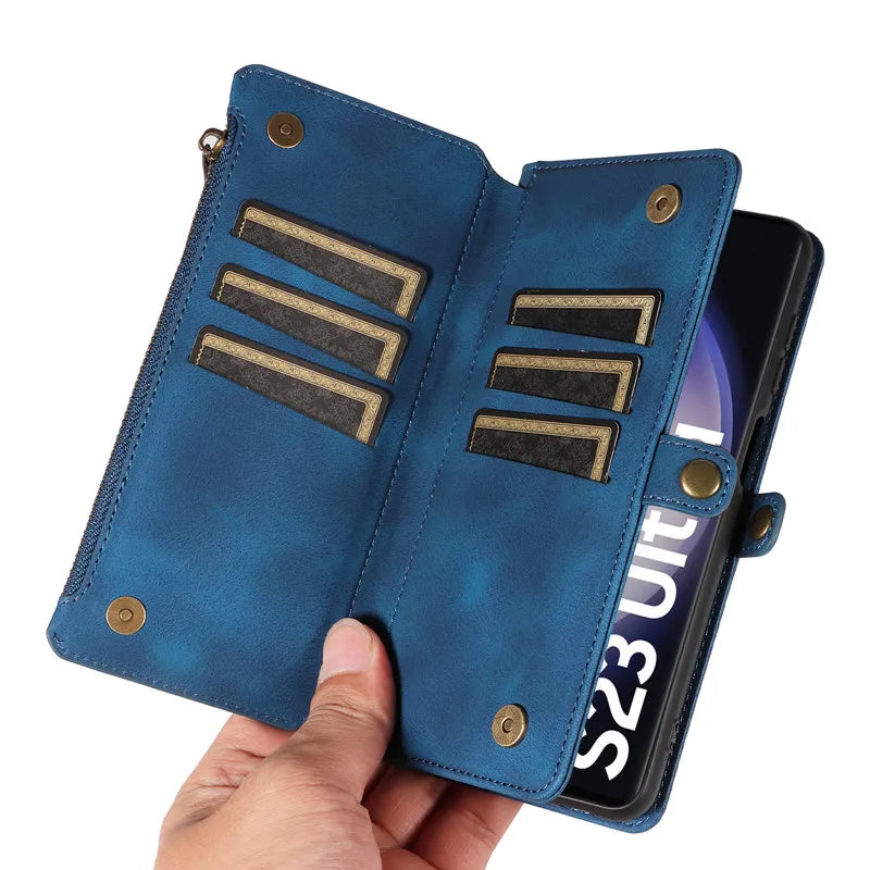 Brieftaschenhülle Galaxy Damen Magnetverschluss Staubdicht Kartenfach