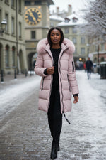 Damen Winter Parka Mit Kapuze Warm Gefüttert Baumwollfüllung