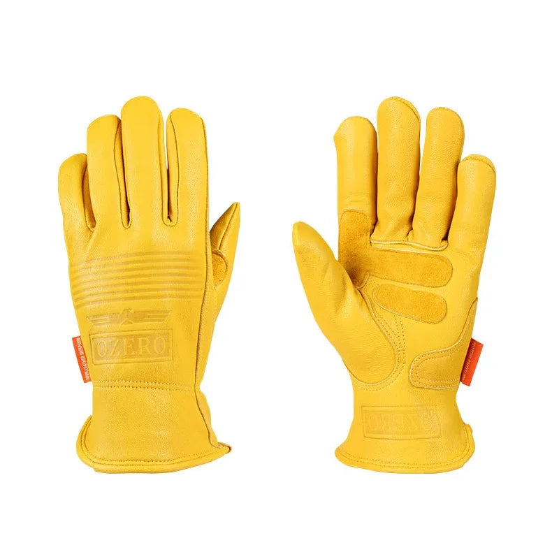 Unisex Retro Motorradhandschuhe Atmungsaktiv Rutschfest Schaffell Griff