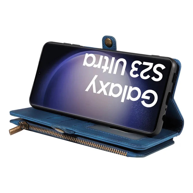 Brieftaschenhülle Galaxy Damen Magnetverschluss Staubdicht Kartenfach