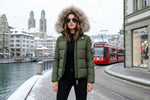 Winter Parka Damen Gefüttert Kapuze Warm Baumwolle