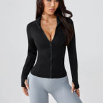 Yoga Kleidung Damen Herbst Reissverschluss Jacke Langarm Oberteil