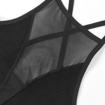 Mesh Crop Top Korsett Damen Backless Dessous Bralette