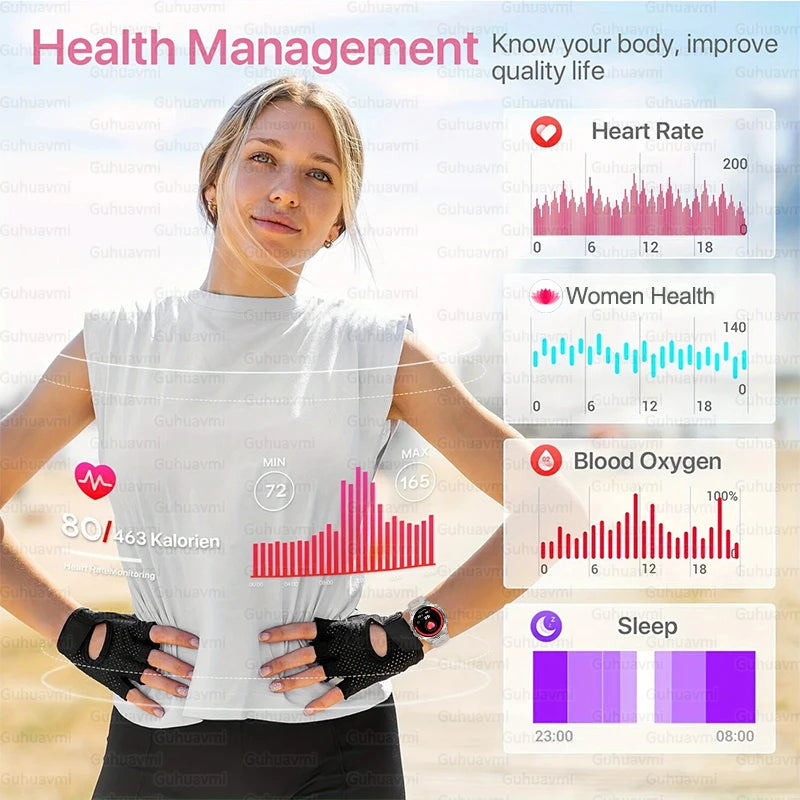 Damen GPS-Sport-Smartwatch HT37 Mit AMOLED Display Und Gesundheitsfunktionen