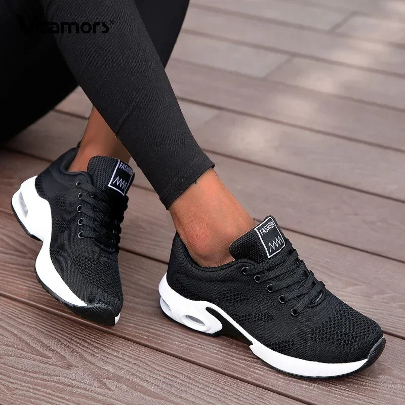 Damen Laufschuhe Mesh Atmungsaktiv Air Kissen Leicht Sportschuhe