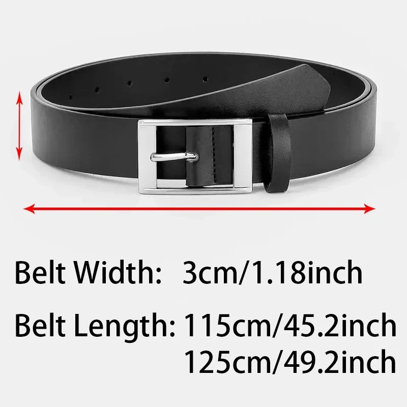 Herren Gürtel Aus PU Leder Mit Metall Pin Schnalle Bequem 3 Zentimeter Breite