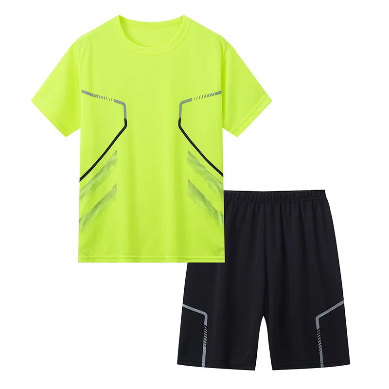 Jungen Sommer LaufSet Kurzarm T Shirt Und Shorts Schnelltrocknend Atmungsaktiv