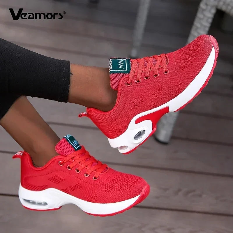 Damen Laufschuhe Mesh Atmungsaktiv Air Kissen Leicht Sportschuhe