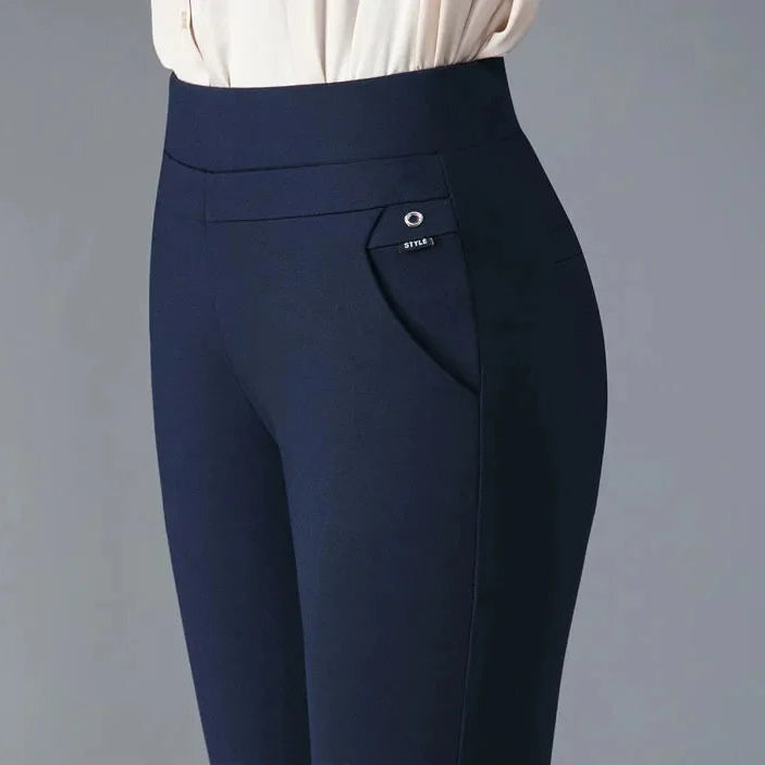 Damen Winter-Hose High Waist Warm Gefüttert Fleece – Casual Hose