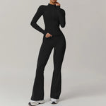 LezyanXR Damen Yogaanzug – Reissverschluss Stehkragen Hip-Lift Leggings