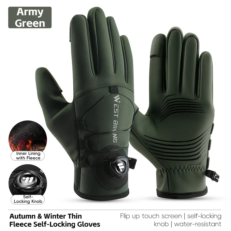 Winter Thermo Fahrradhandschuhe Herren Wasserabweisend Warm Touchscreen