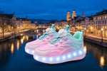 Kinder LED Rollschuh Turnschuhe Mit Rollen Leuchtende Sohlen USB Aufladung