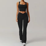 LezyanXR Damen Yogaanzug – Reissverschluss Stehkragen Hip-Lift Leggings