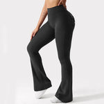 Damen Yoga Leggings Mit Weitem Bein Und Hohem Stretchanteil Mit Taschen