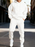 Herren Trainingsanzug Set Kapuzenpullover Jogginghose Einfarbiger Sportanzug