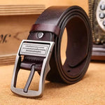 Ledergürtel Herren Aus Rindsleder Mit Metall Nadel Schnalle 38mm