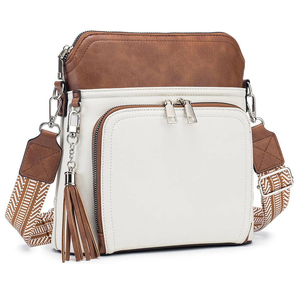 Damen-Umhängetasche · Multifunktional · Leder · Quaste · Leicht