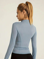 Damen Langärmlige Sportjacke Mit Stehkragen Für Training Und Laufen