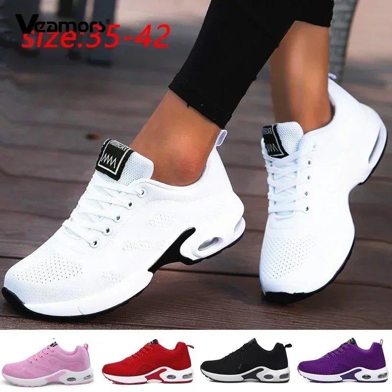 Damen Laufschuhe Mesh Atmungsaktiv Air Kissen Leicht Sportschuhe